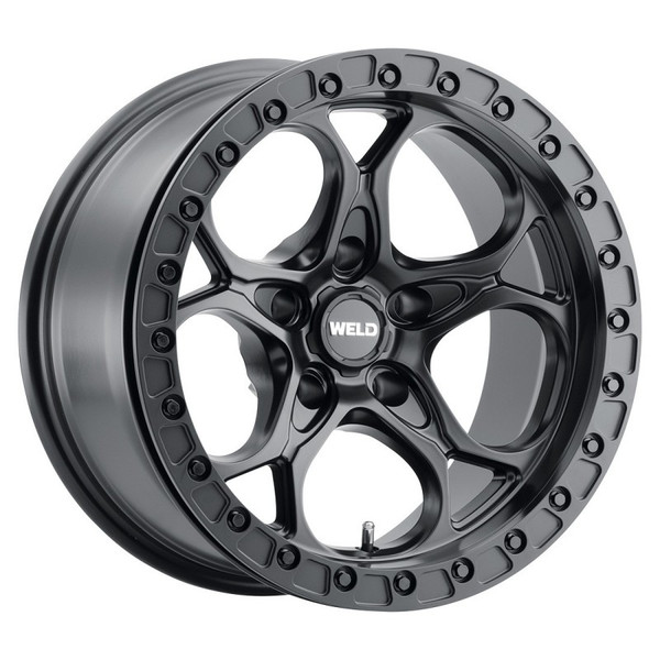 Weld Off-Road W901 17X10 Ledge Beadlock5 5X127 ET-25 BS4.50 Satin Black / Black Ring 71.5 Wheel - W90170075450