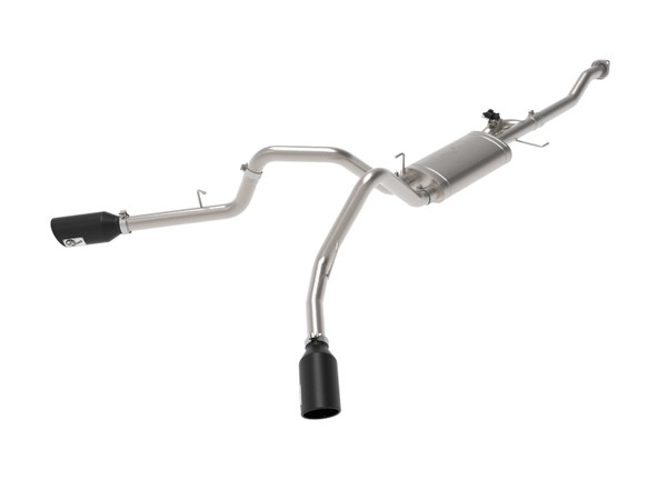 aFe Gemini XV 3in 304 SS Cat-Back Exhaust 15-20 Ford F-150 V6 2.7L/3.5 w/ Black Tips - 49-33123-B