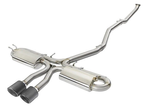 aFe Takeda 3in 304 SS Cat-Back Exhaust System w/Carbon Fiber Tips 17+ Honda Civic Si (4dr) I4 1.5L - 49-36621-C