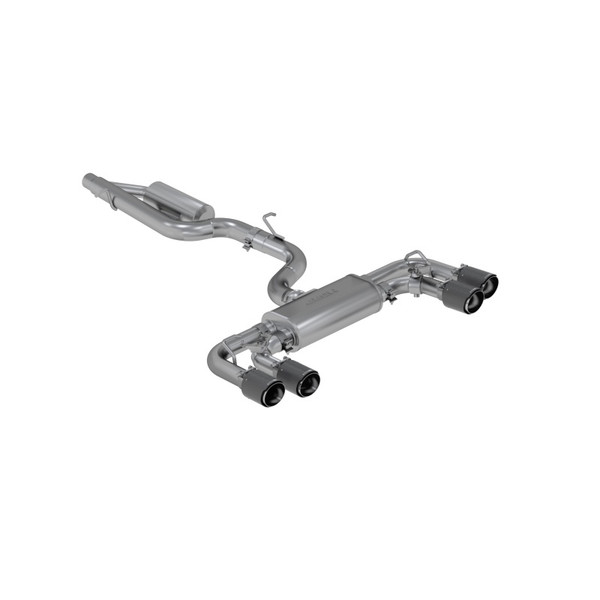 MBRP Exhaust T304 Stainless Steel, 3" Cat-Back, 2.5" Quad Rear Exit with Carbon Fiber Tips, Active Exhaust for 2015-2019 Volkswagen Golf R MK7/ MK7.5 - S46053CF