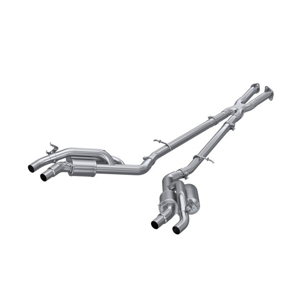MBRP Exhaust T304 Stainless Steel 2.5" Cat-Back - Quad Outlet - Active Exhaust for 2022-2023 Kia Stinger 3.3L (tt) - S4708304