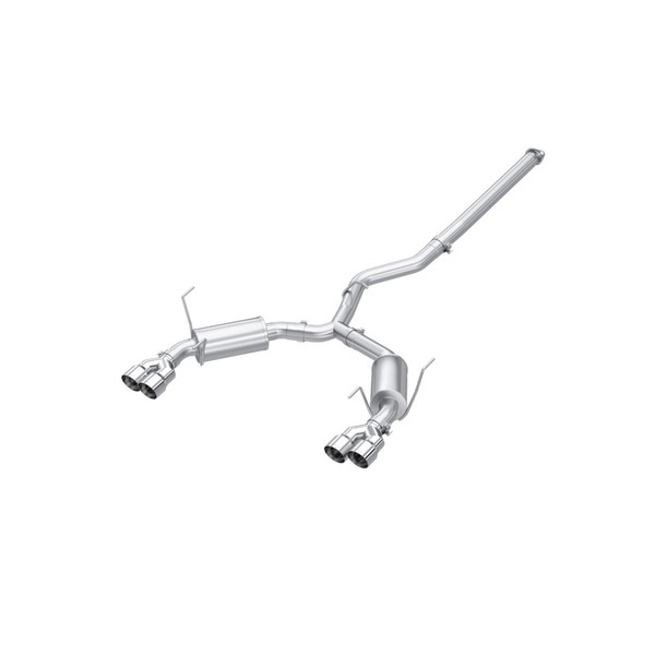 MBRP Exhaust T304 Stainless Steel, 3" Cat-Back, Dual Split Rear, Quad Tips, Street Profile for 2022-2024 Subaru WRX 2.4L - S4807304