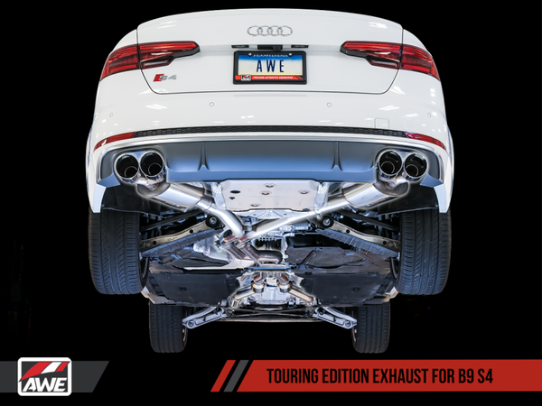 AWE Tuning Audi B9 2018-2026 S4 Touring Edition Exhaust | Non-Resonated (Silver 102mm Tips) | 3010-42056