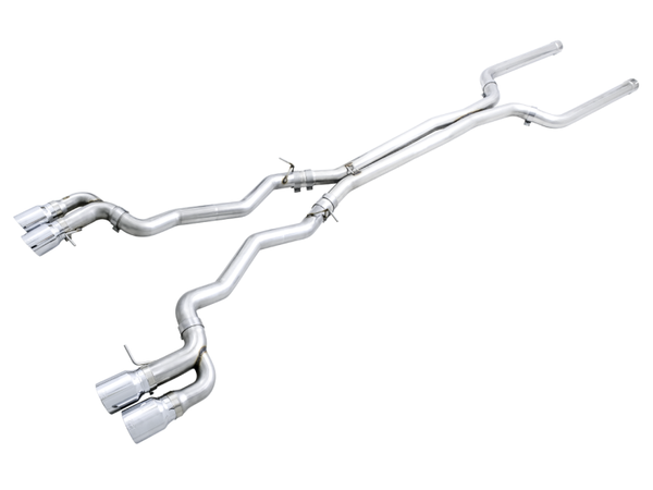 AWE Tuning 2018-2023 BMW M5 (F90) 4.4T AWD Cat-back Exhaust | Track Edition (Chrome Silver Tips) | 3020-42070