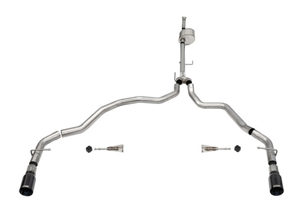 Corsa 2021-2025 Ford F-150 SuperCab/6.5in Bed 5.0L V8 Xtreme Cat-Back Dual Rear Exit-Black PVD