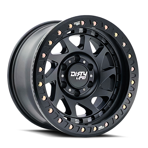 Dirty Life 9313 Enigma Race Matte Black Wheel 17x9 | 6x139.7 BC (6x5.5) | -12 Offset - fits Chevrolet Silverado 1500 1999-2026, GMC Sierra 1500 1999-2026, Chevrolet Tahoe 1992-2026, Chevrolet Suburban 1992-2026, GMC Yukon 1992-2026, and 25 more