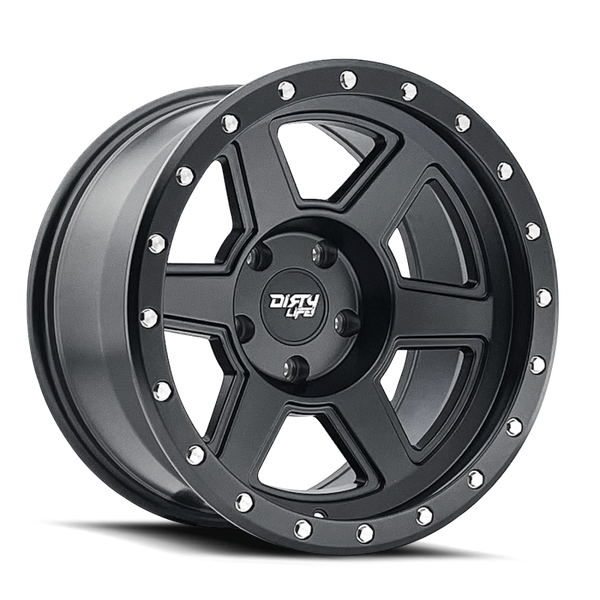Dirty Life 9315 Compound Matte Black Wheel 17x9 | 5x139.7 BC (5x5.5) | -12 Offset - fits Ram 1500 Classic 1994-2024, Ford Bronco 1966-1996, Ford F-100 1948-1996, Jeep CJ-5 1954-1983, Jeep CJ-7 1976-1986, and 7 more