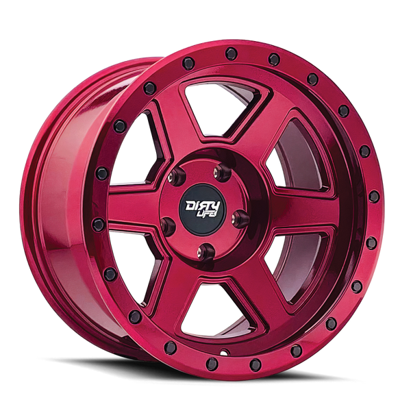 Dirty Life 9315 Compound 17x9 / 5x139.7 BP / -12mm Offset / 108mm Hub Crimson Candy Red Wheel