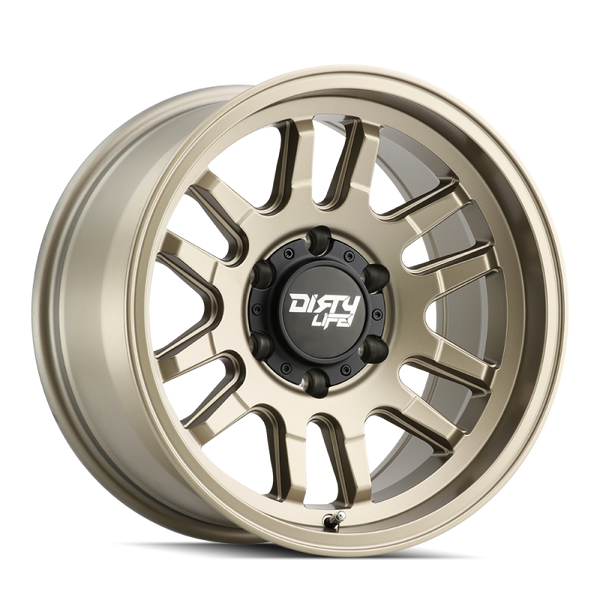 Dirty Life 9310 Canyon Satin Gold Wheel 17x9 | 6x135 BC | +0 Offset - fits Ford F-150 2004-2026, Ford F-150 Raptor 2010-2026, Ford Expedition 2003-2026, Lincoln Navigator 2003-2026, Lincoln Mark LT 2006-2014