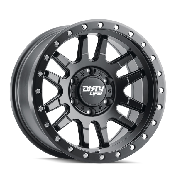 Dirty Life 9309 Canyon Pro 17x9 / 5x127 BP/-38mm Offset/71.5mm Hub Matte Black Wheel - Beadlock