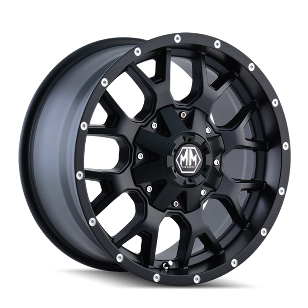 Mayhem 8015 Warrior Matte Black Wheel 20x9 | 6x135 BC | +0 Offset - fits Ford F-150 2004-2026, Ford F-150 Raptor 2010-2026, Ford Expedition 2003-2026, Lincoln Navigator 2003-2026, Lincoln Mark LT 2006-2014