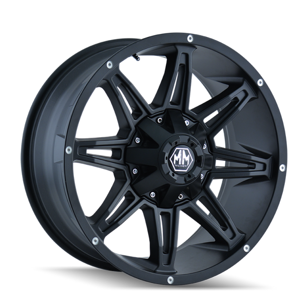 Mayhem 8090 Rampage Matte Black Wheel 18x9 | 6x135 BC | +18 Offset - fits Ford F-150 2004-2026, Ford F-150 Raptor 2010-2026, Ford Expedition 2003-2026, Lincoln Navigator 2003-2026, Lincoln Mark LT 2006-2014