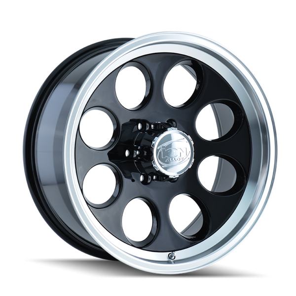 ION Wheels ION Type 171 Black Wheel 16x8 | 5x139.7 BC (5x5.5) | -5 Offset - fits Ram 1500 Classic 1994-2024, Ford Bronco 1966-1996, Ford F-100 1948-1996, Jeep CJ-5 1954-1983, Jeep CJ-7 1976-1986, and 7 more