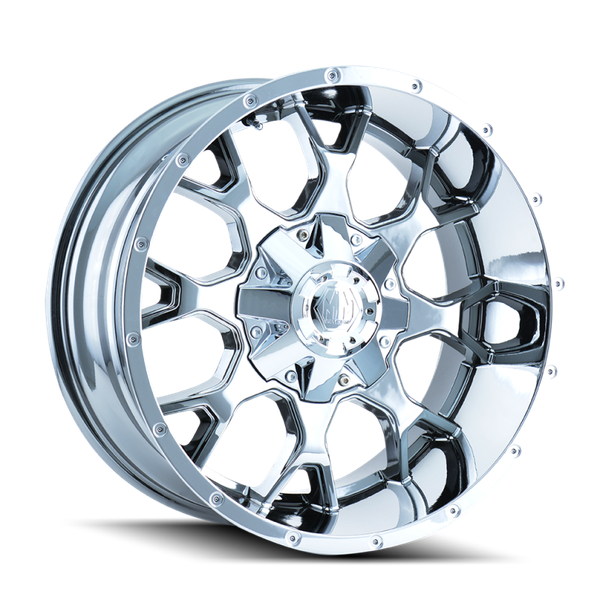 Mayhem 8015 Warrior Chrome Wheel 20x9 | 6x135 BC | +0 Offset - fits Ford F-150 2004-2026, Ford F-150 Raptor 2010-2026, Ford Expedition 2003-2026, Lincoln Navigator 2003-2026, Lincoln Mark LT 2006-2014