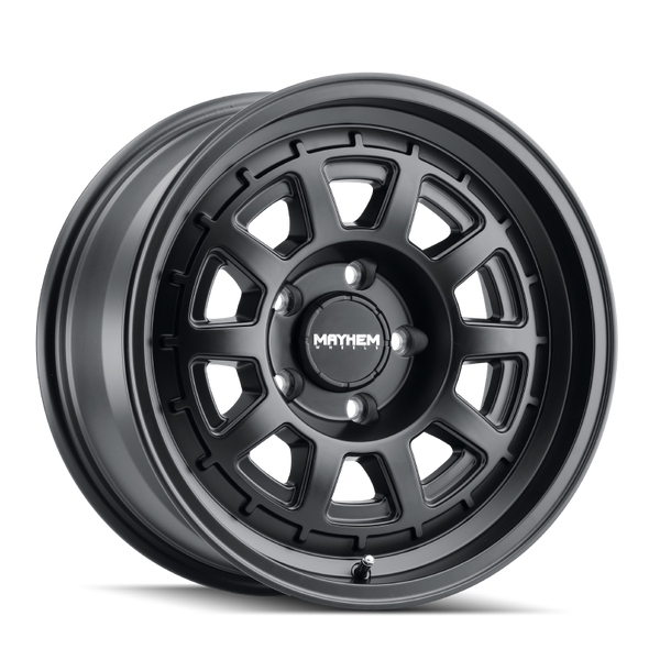 Mayhem 8303 Voyager Matte Black Wheel 17x8.5 | 5x127 BC (5x5) | +0 Offset - fits Jeep Wrangler JL 2018-2026, Jeep Wrangler JK 2007-2018, Jeep Gladiator JT 2020-2026, Jeep Commander 2006-2010, Chevrolet C/K1500 2WD 1967-1998, and 7 more