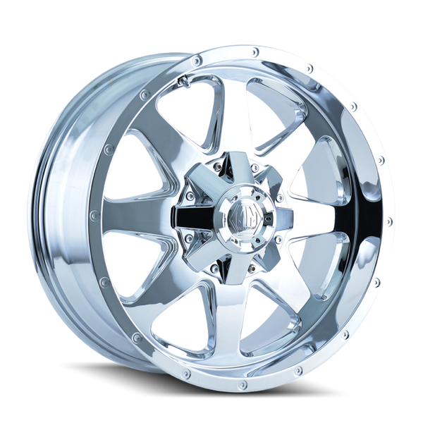 Mayhem 8040 Tank Chrome Wheel 17x9 | 6x135 BC | -12 Offset - fits Ford F-150 2004-2026, Ford F-150 Raptor 2010-2026, Ford Expedition 2003-2026, Lincoln Navigator 2003-2026, Lincoln Mark LT 2006-2014