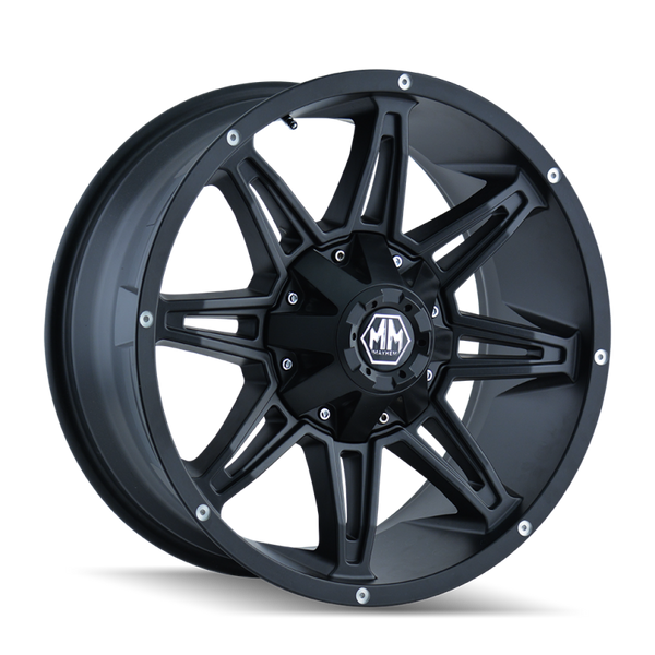 Mayhem 8090 Rampage Matte Black Wheel 22x9.5 | 5x150 BC | -6 Offset - fits Toyota Land Cruiser 1998-2021, Toyota Tundra 2000-2021, Toyota Sequoia 2001-2022, Lexus LX470 1998-2007, Lexus LX570 2008-2021