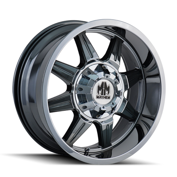Mayhem 8100 Monstir Chrome Wheel 20x10 | 8x165.1 BC (8x6.5) | -12 Offset - fits Ram 2500 1994-2026, Ram 3500 SRW 1994-2026, Chevrolet Silverado 2500 (pre-2011), Chevrolet Silverado 3500 (pre-2011), GMC Sierra 2500 (pre-2011), and 6 more