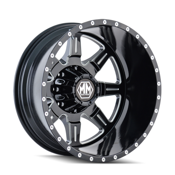 Mayhem 8101 Monstir Black Wheel 20x8.25 | 8x210 BC | -160 Offset - fits Chevrolet Silverado 3500 DRW, GMC Sierra 3500 DRW