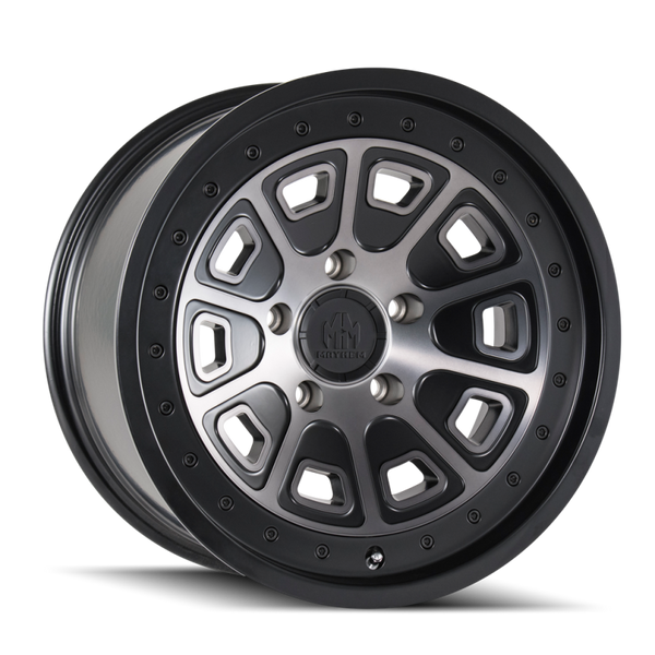Mayhem 8301 Flat Iron 18x9 / 6x135 BP / 0mm Offset / 87.1mm Hub Matte Black w/ Dark Tint Wheel