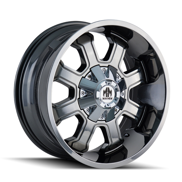 Mayhem 8103 Fierce Chrome Wheel 20x9 | 8x165.1 BC (8x6.5) | +0 Offset - fits Ram 2500 1994-2026, Ram 3500 SRW 1994-2026, Chevrolet Silverado 2500 (pre-2011), Chevrolet Silverado 3500 (pre-2011), GMC Sierra 2500 (pre-2011), and 6 more