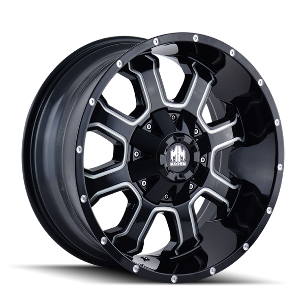 Mayhem 8103 Fierce Black Wheel 17x9 | 6x120 BC | +18 Offset - fits Chevrolet Colorado 2015-2022, GMC Canyon 2015-2022, Cadillac SRX 2009-2016, Cadillac XT5 2017-2022, Cadillac XT6 2020-2022, and 4 more