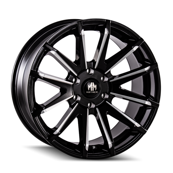 Mayhem 8109 Crossfire 22x9.5 / 6x114.3 BP / 10mm Offset / 78.3mm Hub Black w/ Milled Spokes Wheel