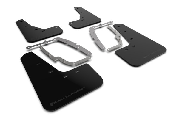 Rally Armor 2017-2024 Tesla Model 3 Black UR Mud Flap - Metallic Black Logo