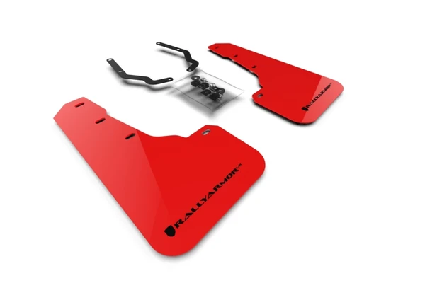 Rally Armor 18-22 Subaru Crosstrek Red UR Front Mud Flap w/ Black Logo