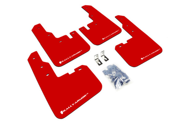 Rally Armor 2013-2015 Toyota RAV4 UR Red Mud Flaps w/ White Logo