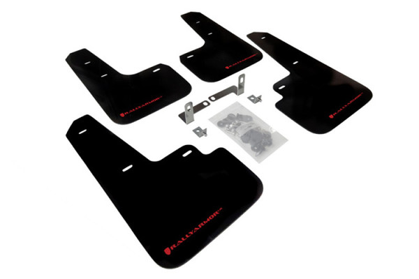 Rally Armor 13-16 Mitsubishi Mirage DE/ES/SE/GT UR Black Mud Flap w/ Red Logo