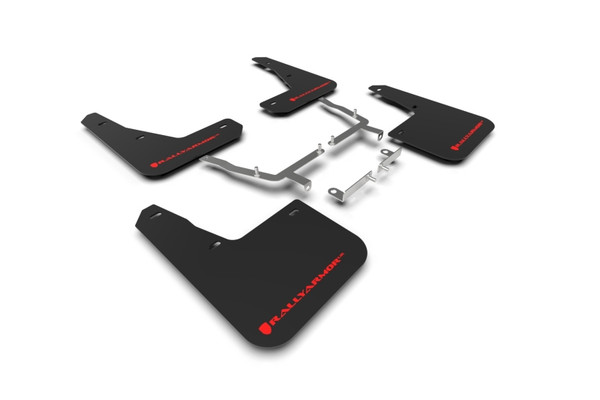 Rally Armor 2019-21 Ford Focus ST Mk4 Hatch Black Mud Flap w/ Red Logo