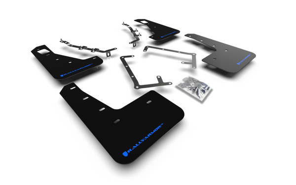 Rally Armor 2009-11 Ford Focus MK2 RS Black Mud Flap Blue Logo