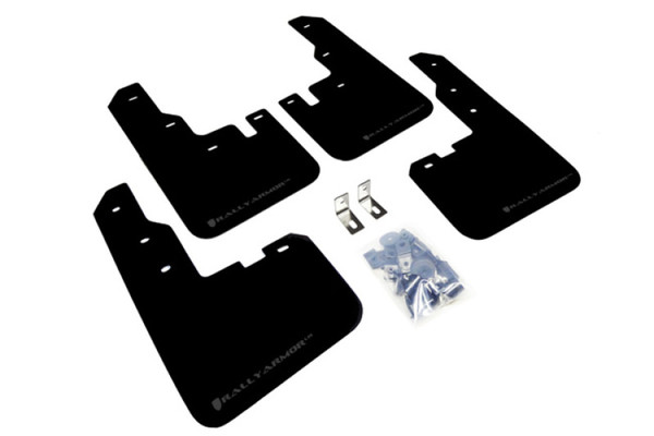 Rally Armor 13-16 Toyota Rav4 UR Black Mud Flap w/ Grey Logo