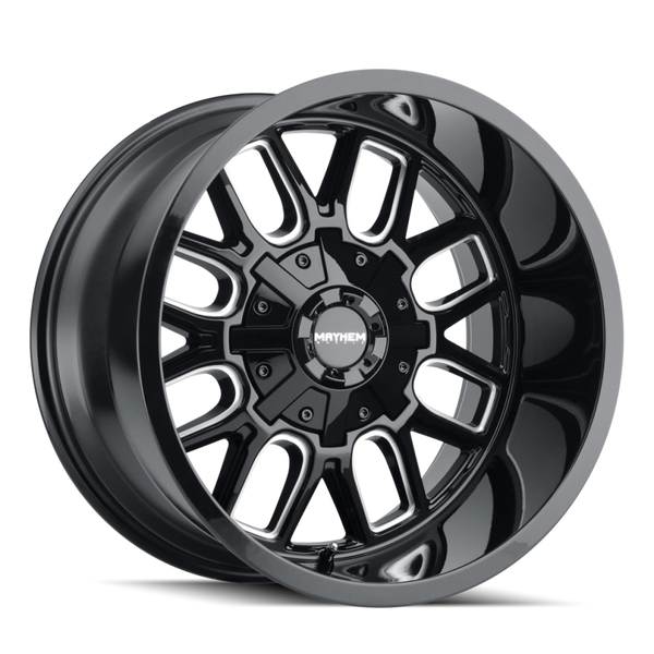 Mayhem 8107 Cogent 22x10 / 6x135 BP / -19mm Offset / 106mm Hub Black w/ Milled Spokes Wheel