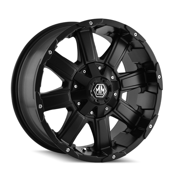 Mayhem 8030 Chaos Matte Black Wheel 18x9 | 5x127 BC (5x5) | -12 Offset - fits Jeep Grand Cherokee SRT 2006-2021, Jeep Grand Cherokee Trackhawk 2018-2021, Dodge Durango SRT 2018-2026, Jeep Wrangler JL 2018-2026, Jeep Wrangler JK 2007-2018, and 10 more