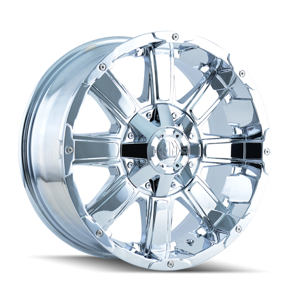 Mayhem 8030 Chaos Chrome Wheel 20x9 | 8x165.1 BC (8x6.5) | -12 Offset - fits Ram 2500 1994-2026, Ram 3500 SRW 1994-2026, Chevrolet Silverado 2500 (pre-2011), Chevrolet Silverado 3500 (pre-2011), GMC Sierra 2500 (pre-2011), and 6 more