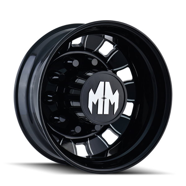 Mayhem 8180 BigRig 22x8.25 / 10x285.75 BP / 169mm Offset / 220.1mm Hub Rear Blk/Milled Spokes Wheel