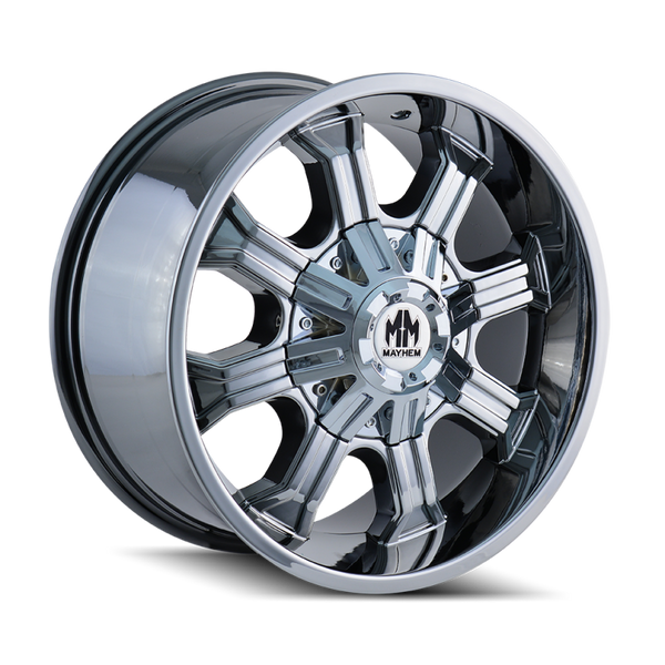 Mayhem 8102 Beast Chrome Wheel 20x9 | 6x135 BC | +0 Offset - fits Ford F-150 2004-2026, Ford F-150 Raptor 2010-2026, Ford Expedition 2003-2026, Lincoln Navigator 2003-2026, Lincoln Mark LT 2006-2014
