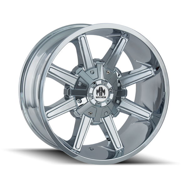Mayhem 8104 Arsenal Chrome Wheel 17x9 | 6x120 BC | +18 Offset - fits Chevrolet Colorado 2015-2022, GMC Canyon 2015-2022, Cadillac SRX 2009-2016, Cadillac XT5 2017-2022, Cadillac XT6 2020-2022, and 4 more