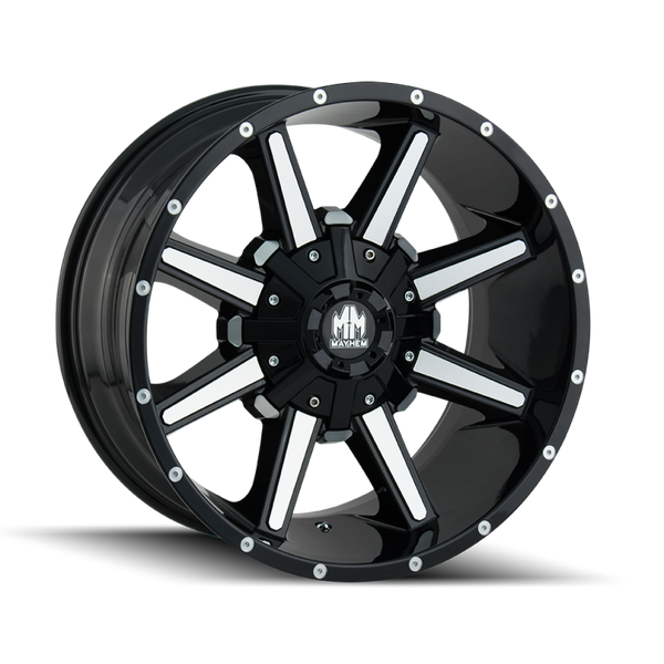 Mayhem 8104 Arsenal Black Wheel 18x9 | 6x120 BC | +18 Offset - fits Chevrolet Colorado 2015-2022, GMC Canyon 2015-2022, Cadillac SRX 2009-2016, Cadillac XT5 2017-2022, Cadillac XT6 2020-2022, and 4 more