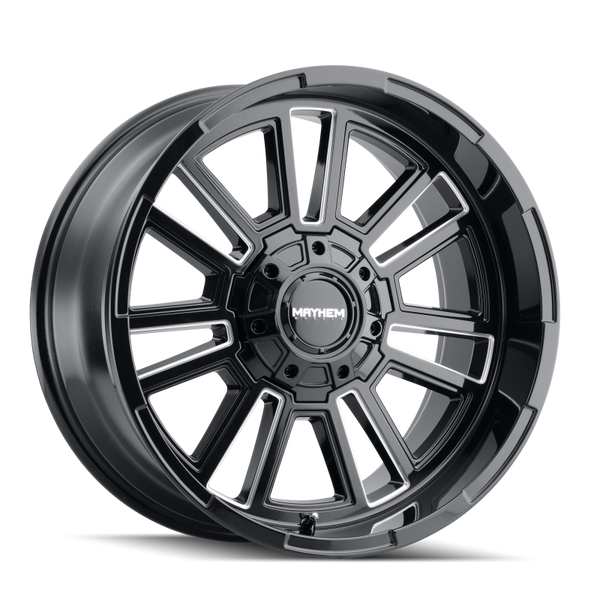 Mayhem 8115 Apollo Black Wheel 20x10 | 8x170 BC | -19 Offset - fits Ford F-250 Super Duty 1999-2026, Ford F-350 Super Duty SRW 1999-2026, Ford Excursion 2000-2005
