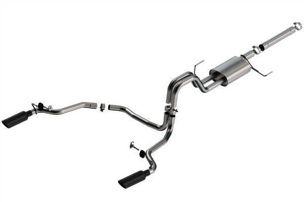 Borla 2021-2023 F-150 Powerboost 3.5L V6 2WD & 4WD 4DR 3in, 2.25in S-TYPE Catback w/ Black Chrome Tips