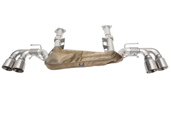 SOUL 2020-2024 Chevrolet C8 Corvette Valved Exhaust - 4in Slash Cut Tips - Brushed