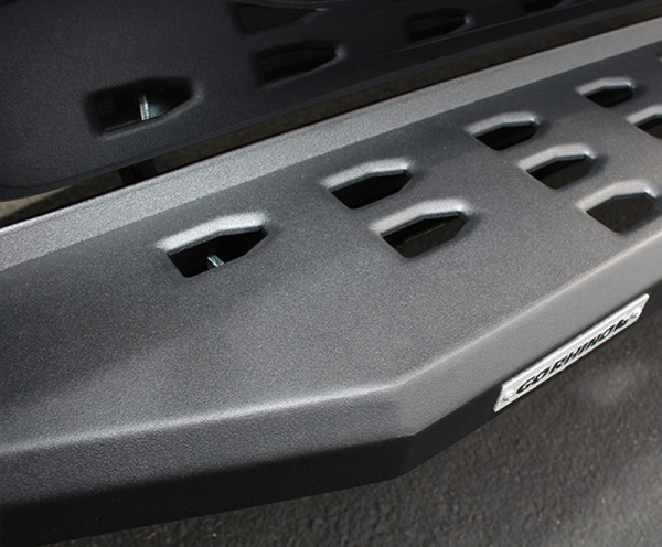 Go Rhino RB20 Running Boards (Complete Kit w/RB20 + Brackets + 2 RB20 Drop Steps) for 2007-2018 Jeep Wrangler JK, Textured Black - Part #6945056820PC