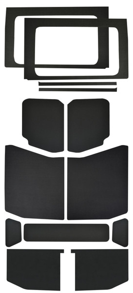 DEI 2018-2025 Jeep Wrangler JL 4-Door Leather Look Headliner Complete Kit 13-pc - Black - 50182