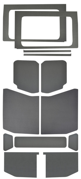 DEI 2018-2025 Jeep Wrangler JL 4-Door Leather Look Headliner Complete Kit 13-pc - Gray dei050181