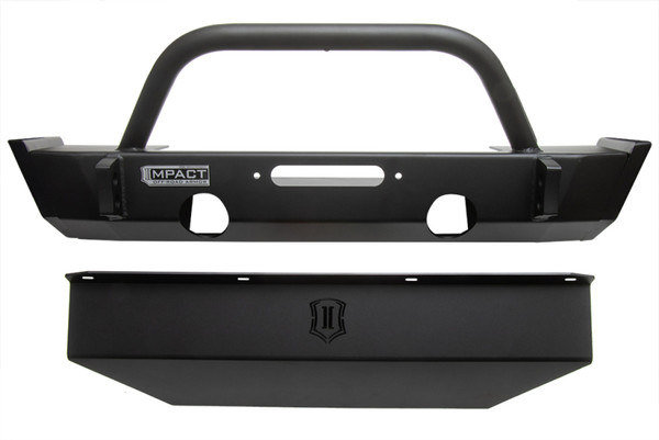 ICON 2018-2025 Jeep Wrangler JL / 2020-2025 JT Front Impact Bumper w/Skid Plate - 25150