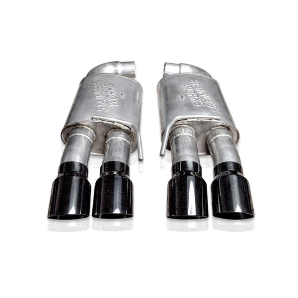 Stainless Works 2018-2023 Mustang GT Axleback Legend Exhaust - Black Tips