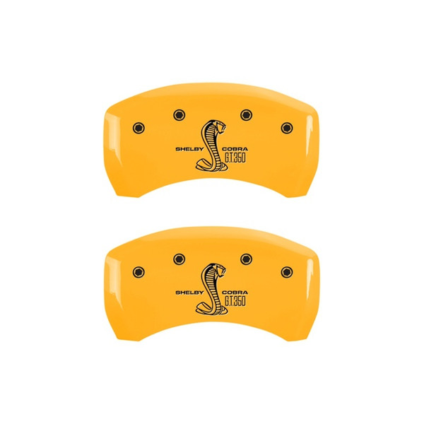 MGP Rear set 2 Caliper Covers Engraved Rear GT350 Shelby & Cobra Yellow finish black ch